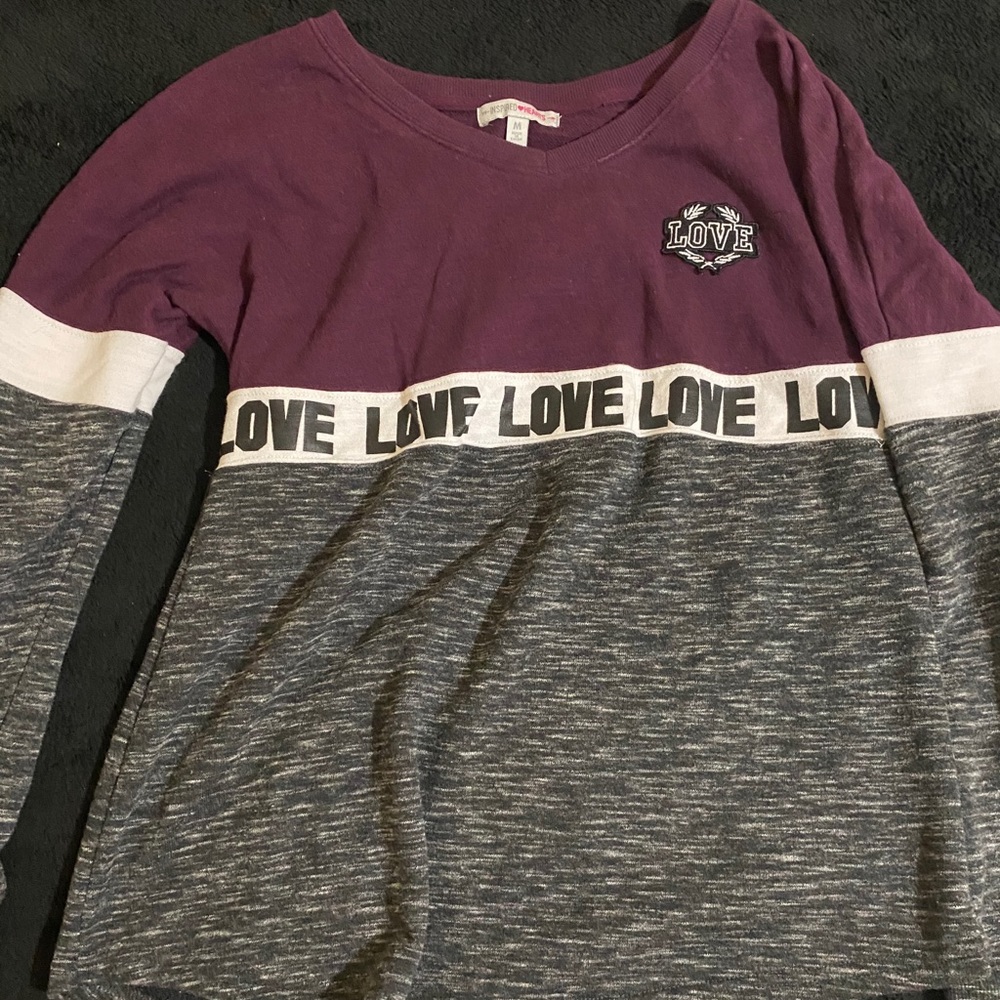 Purple black and white long sleeve